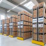 Sauberes, sicheres Lagerhaus mit nummerierten Lagerboxen